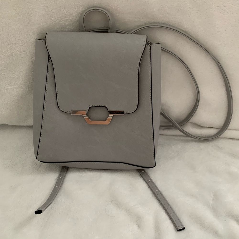 Medium Size Grey Backpack Purse